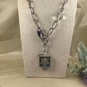 Long crystal ball chain and snowflake (rare)charm
